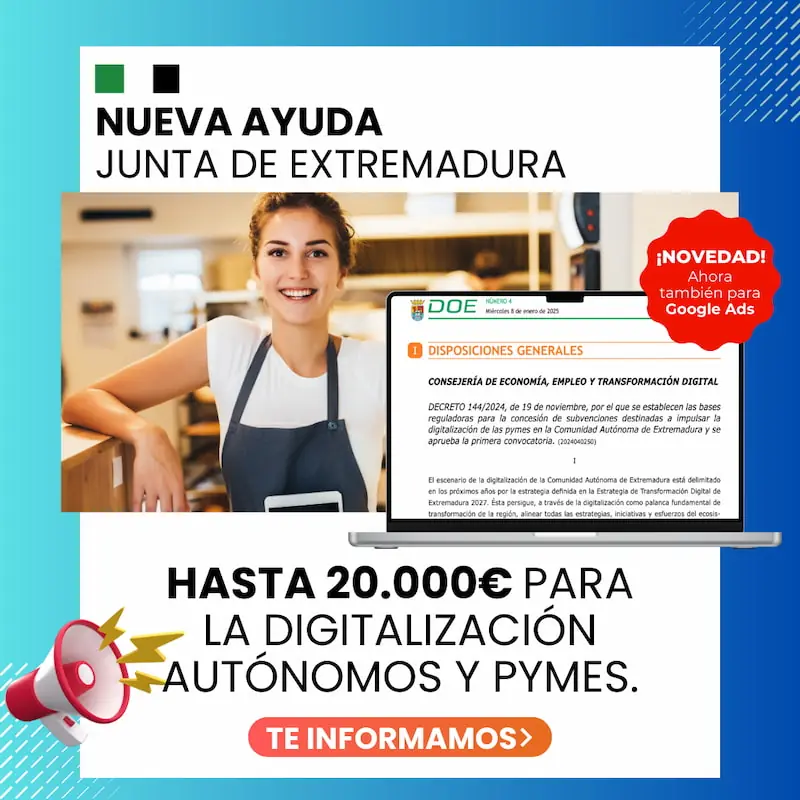 ayuda autónomos y empresas junta de Extremadura 2025