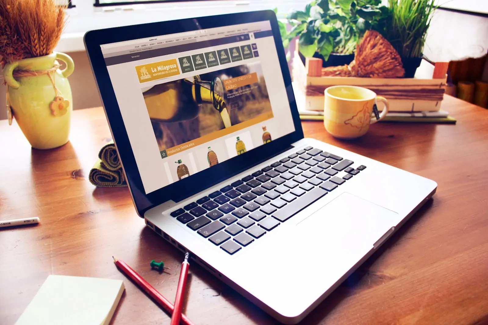 Diseño de logotipos: proyecto La Milagrosa, Web corporativa · Cooperativa de aceite