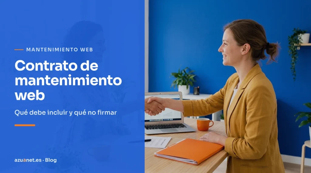 Contrato de mantenimiento web revisado por una empresa antes de firmarlo con su proveedor.