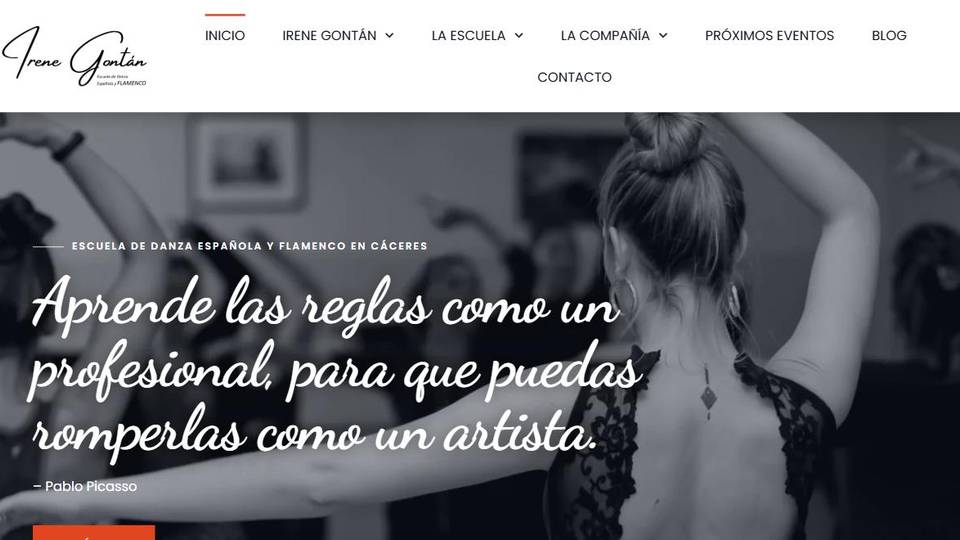 Diseño web para emprendedores: Irene Gontán, escuela de danza española y flamenco en Cáceres